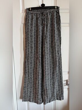 Zara Geometric Print Wide-Leg Palazzo Pants